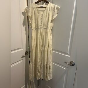 Elegant Cream Button-Down Maxi Dress, Magnolia Boutique (never worn)